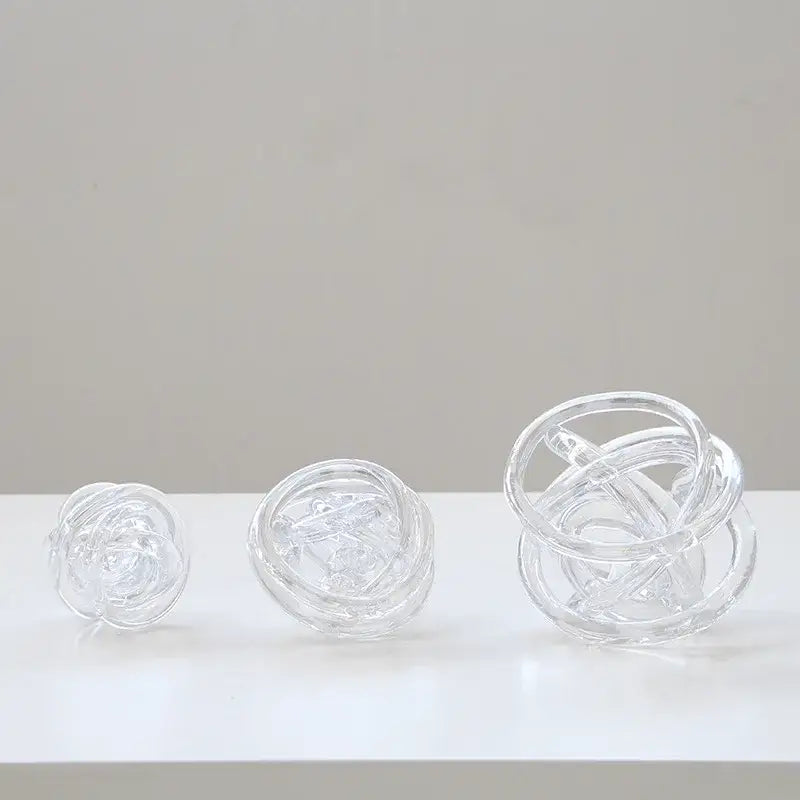 Modern geometric transparent glass coil wound ball living room decor