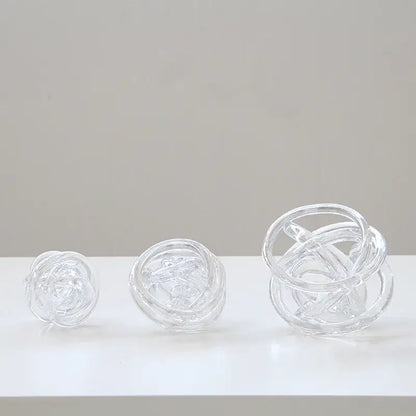 Modern geometric transparent glass coil wound ball living room decor