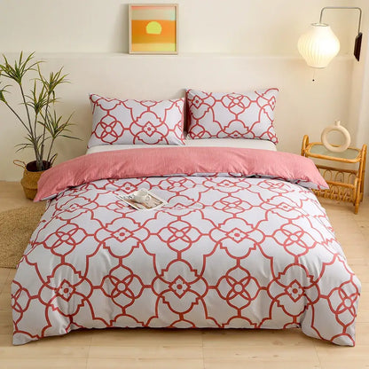 Modern geometric triangle block print bedding set bedroom duvet cover