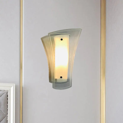 DecorBites™ Modern Geometric Wall Sconce - Clear Glass 1-Light Living Room Lamp