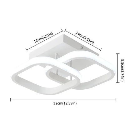 Modern geometric white acrylic led ceiling lamp bedroom light