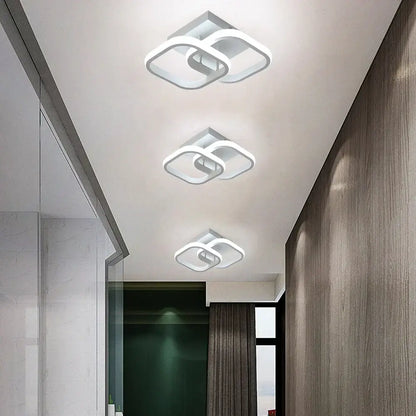Modern geometric white acrylic led ceiling lamp bedroom light