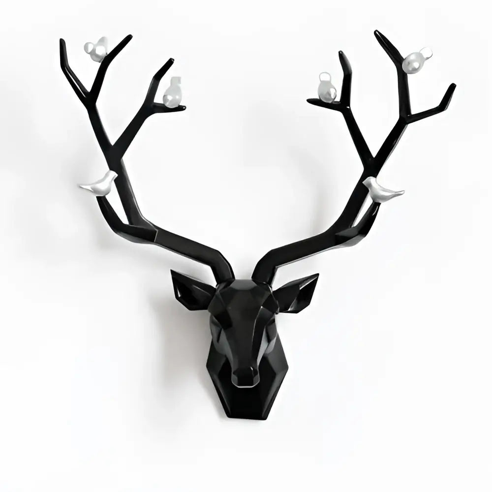 Modern geometric white and gold deer head wall decor living room