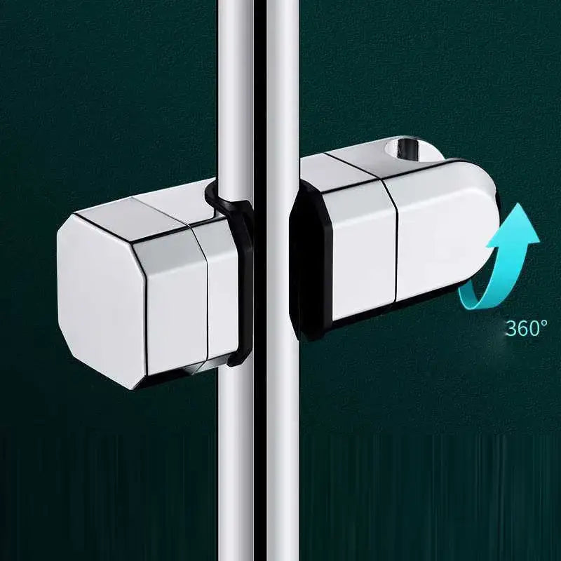 Modern geometric white & black shower slide rail holder bracket bathroom