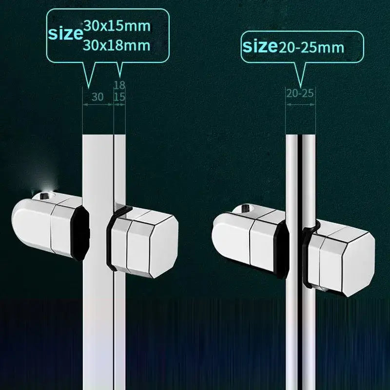 Modern geometric white & black shower slide rail holder bracket bathroom