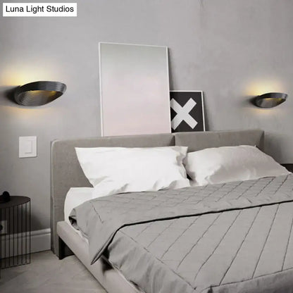 Modern geometric white & black wall light bedroom warm white light