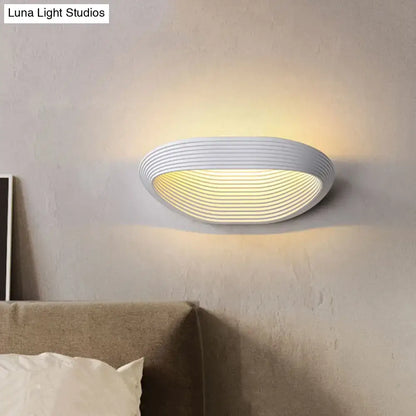 Modern geometric white & black wall light bedroom warm white light