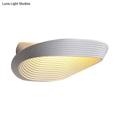 Modern geometric white & black wall light bedroom warm white light
