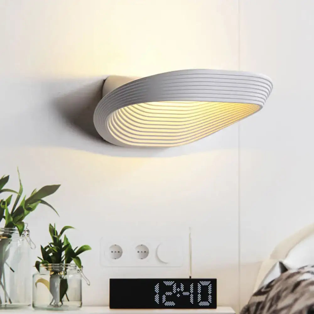 Modern geometric white & black wall light bedroom warm white light