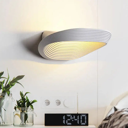 Modern geometric white & black wall light bedroom warm white light