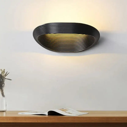 Modern geometric white & black wall light bedroom warm white light