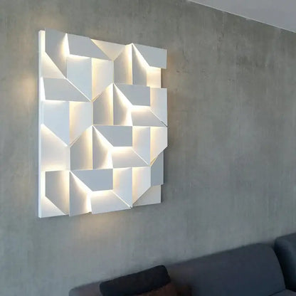 Modern geometric white grand sconce lamp bedroom wall light