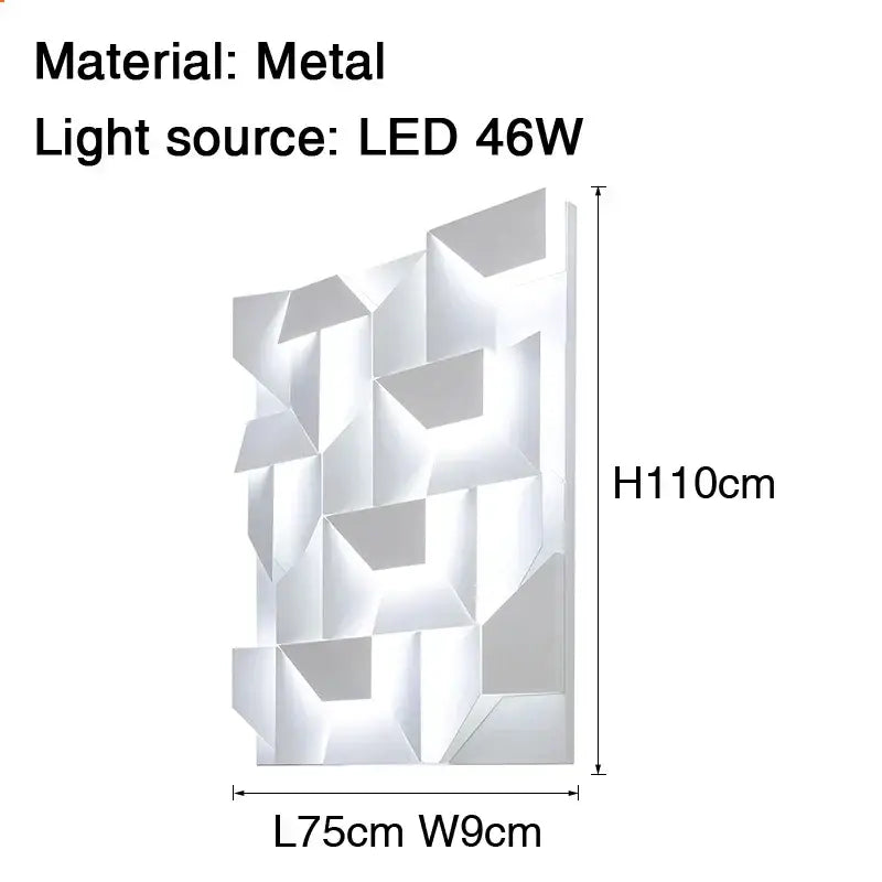 Modern geometric white grand sconce lamp bedroom wall light