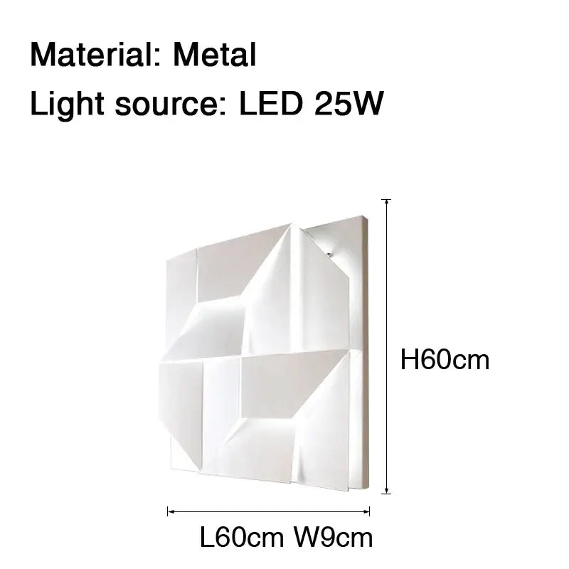 Modern geometric white grand sconce lamp bedroom wall light