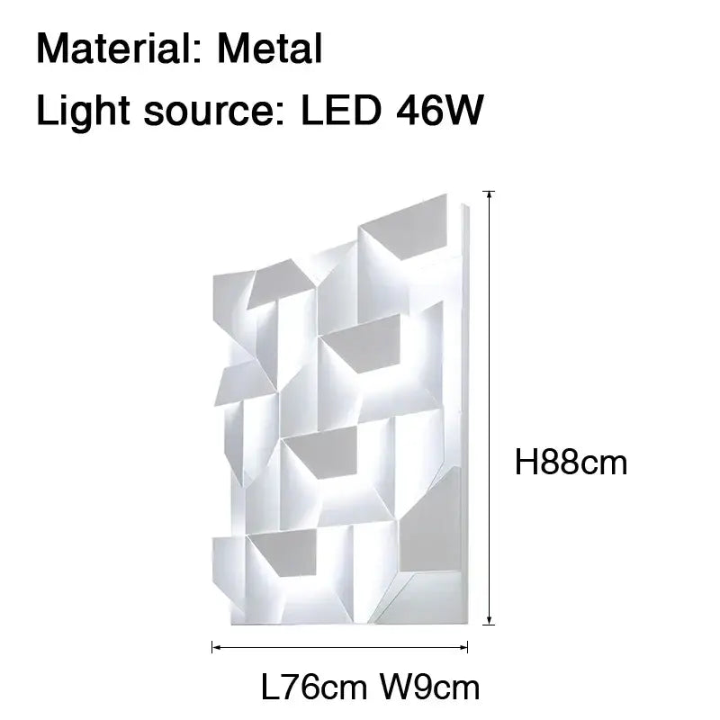 Modern geometric white grand sconce lamp bedroom wall light