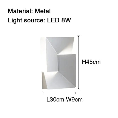 Modern geometric white grand sconce lamp bedroom wall light