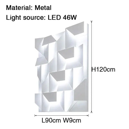 Modern geometric white grand sconce lamp bedroom wall light