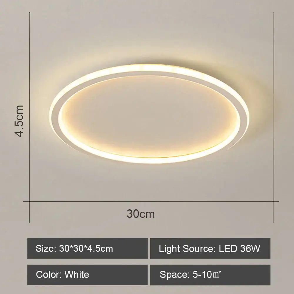 Modern geometric white led ceiling light for living room