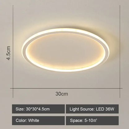 Modern geometric white led ceiling light for living room