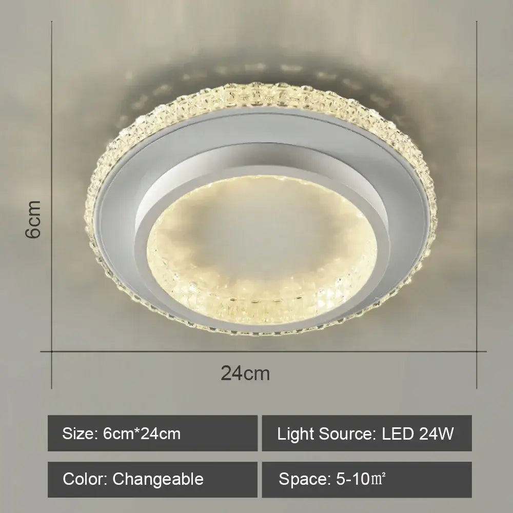 Modern geometric white led ceiling light for living room