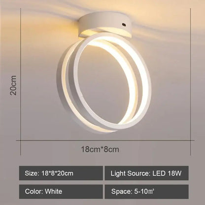 Modern geometric white led ceiling light for living room