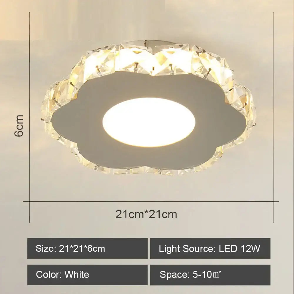 Modern geometric white led ceiling light for living room