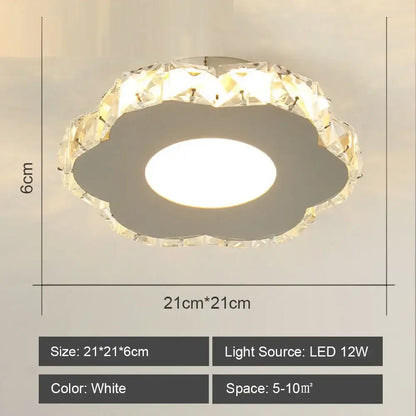 Modern geometric white led ceiling light for living room