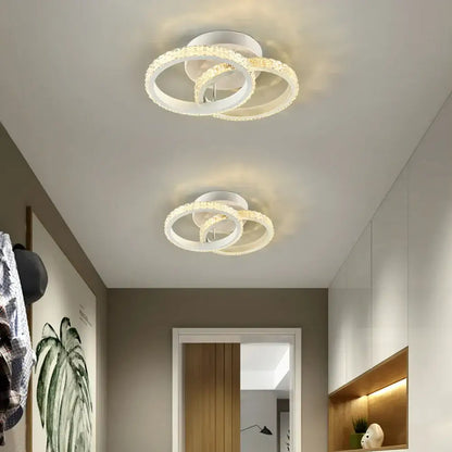 Modern geometric white led ceiling light for living room