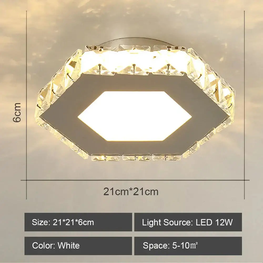 Modern geometric white led ceiling light for living room