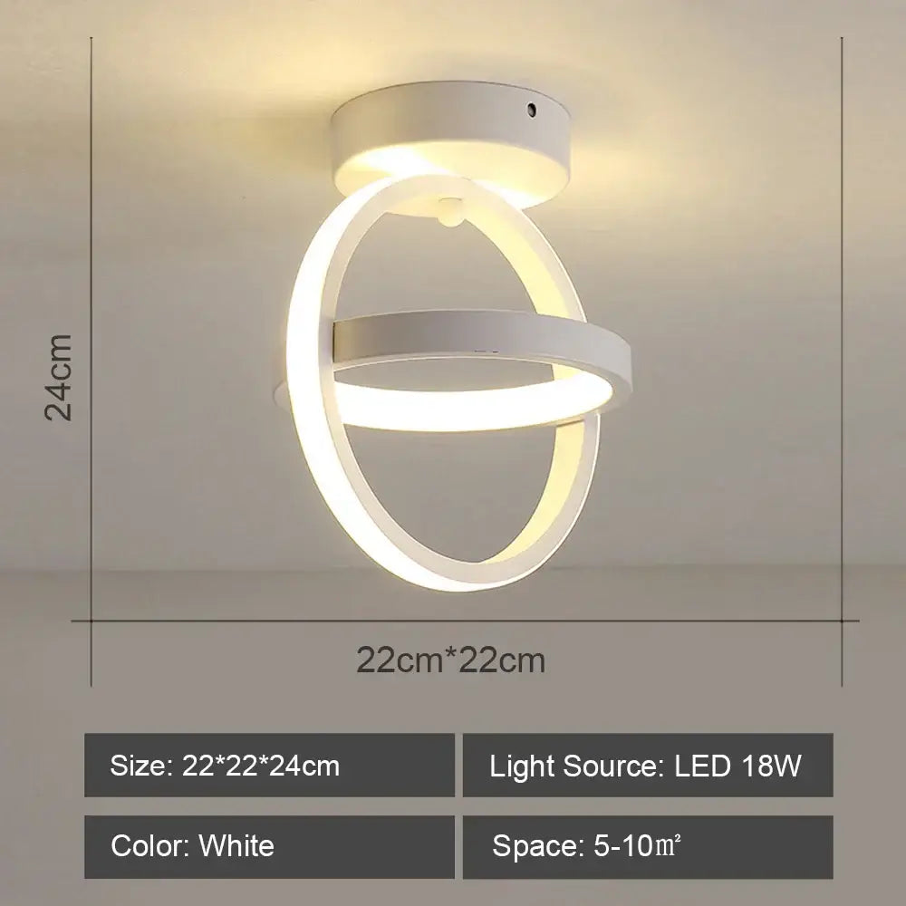 Modern geometric white led ceiling light for living room