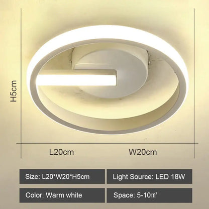 Modern geometric white led ceiling light for living room