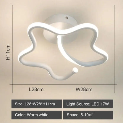 Modern geometric white led ceiling light for living room