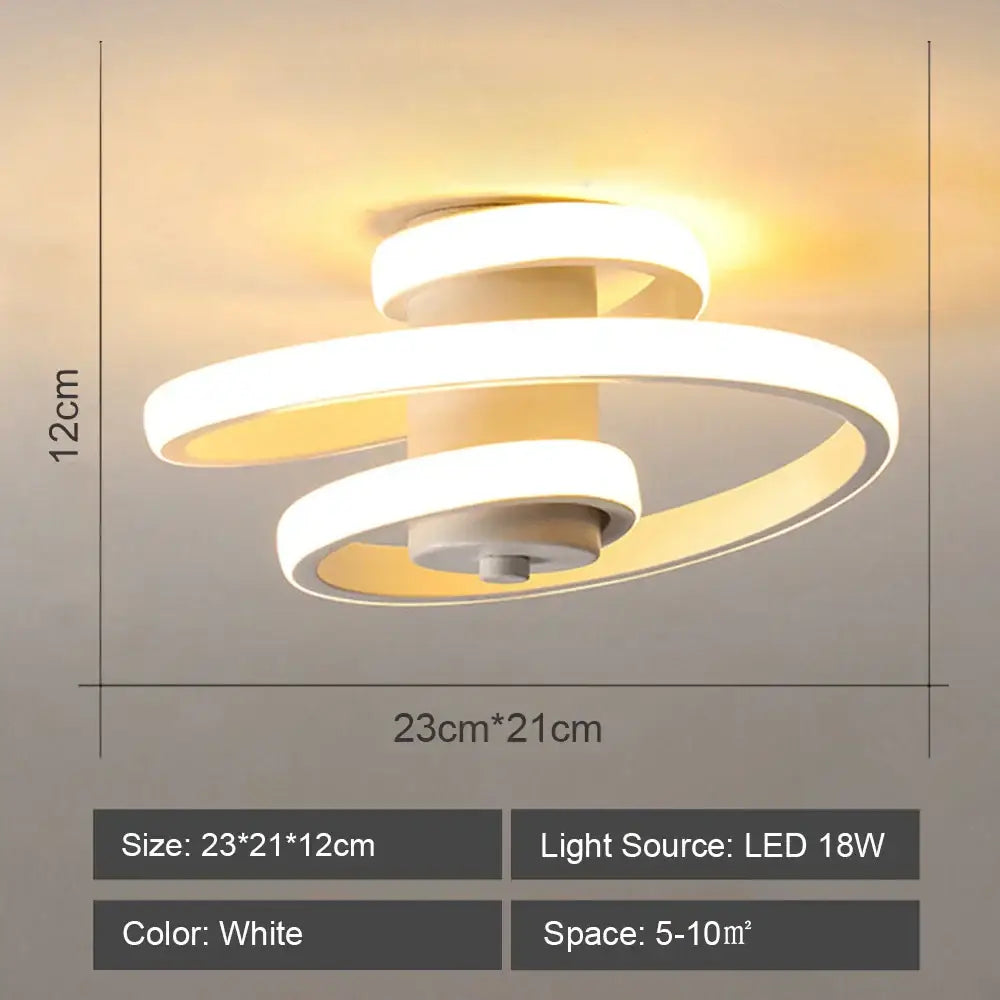 Modern geometric white led ceiling light for living room
