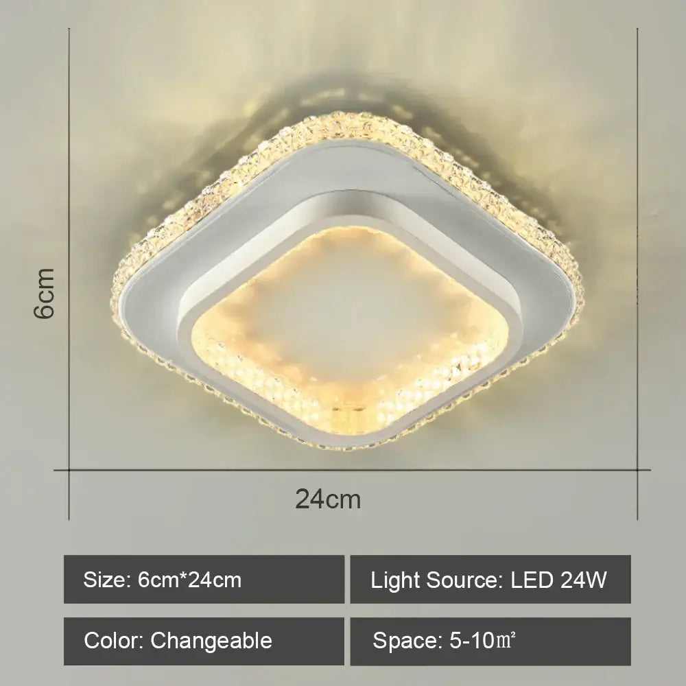 Modern geometric white led ceiling light for living room