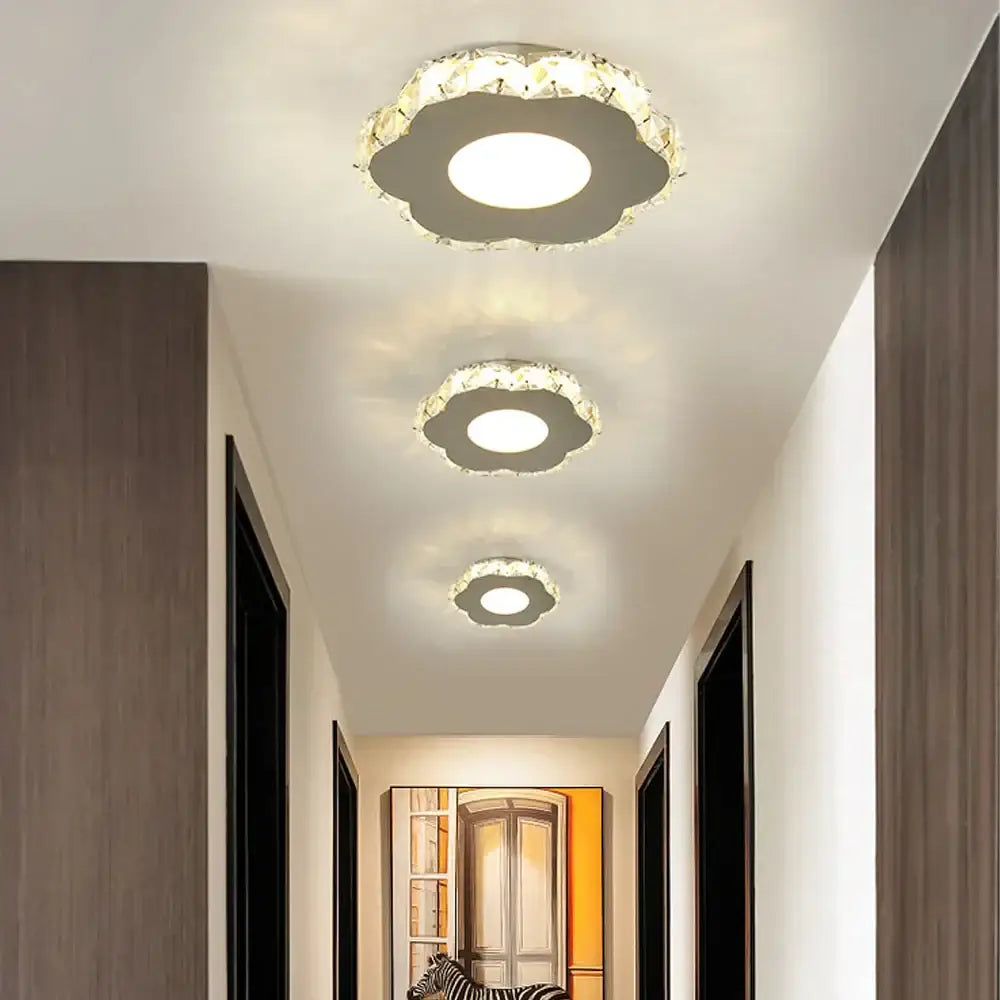 Modern geometric white led ceiling light for living room