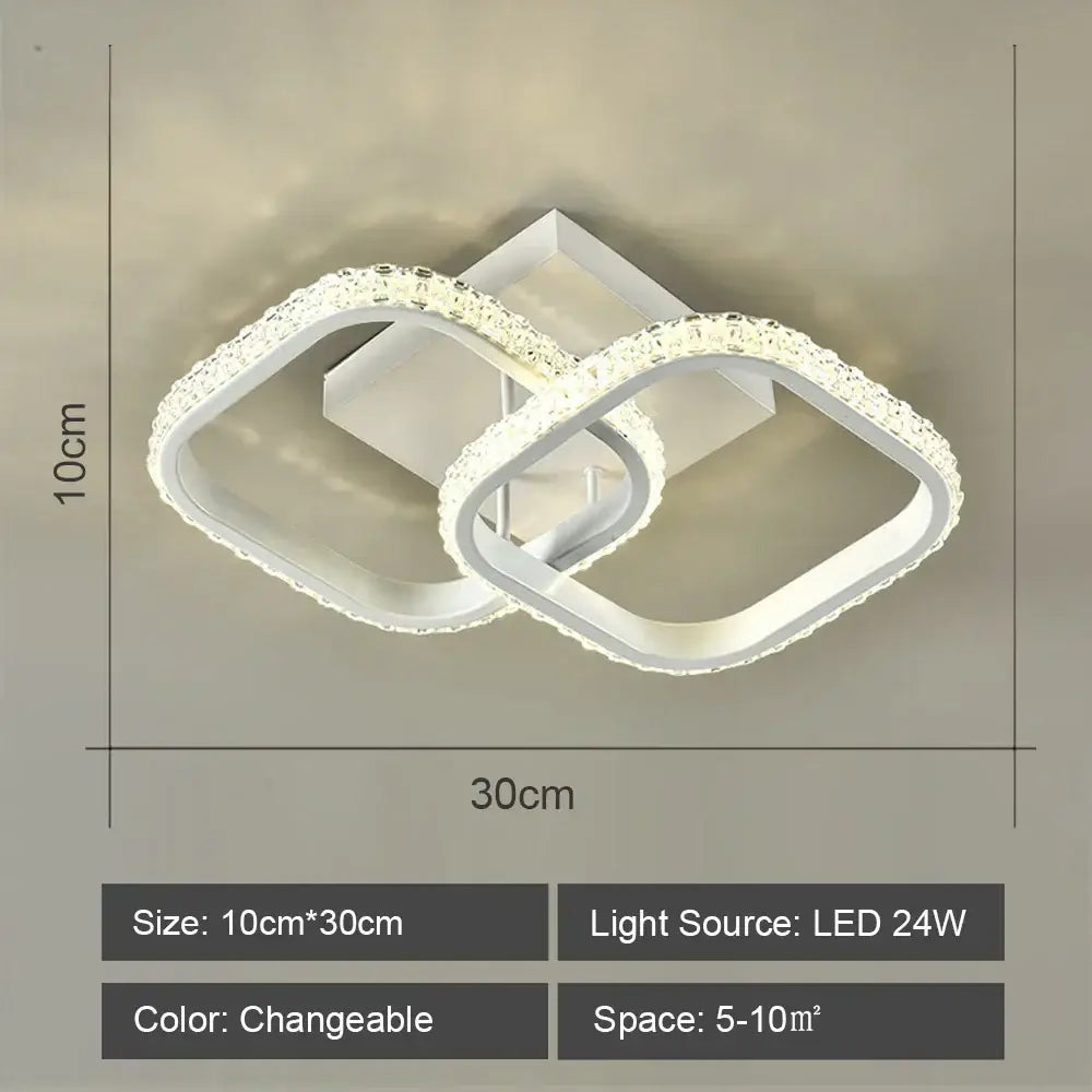 Modern geometric white led ceiling light for living room
