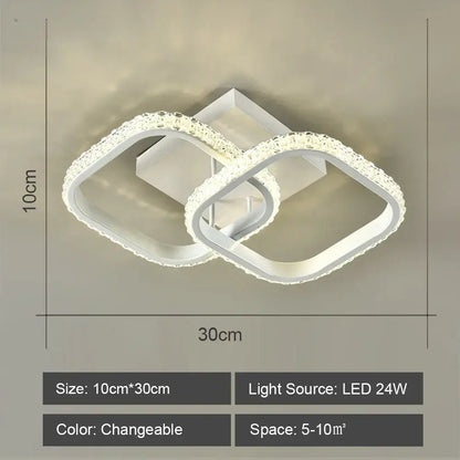 Modern geometric white led ceiling light for living room