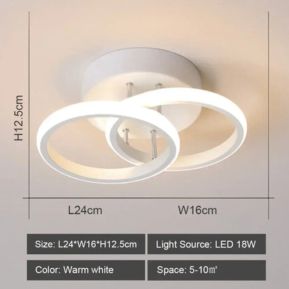 Modern geometric white led ceiling light for living room