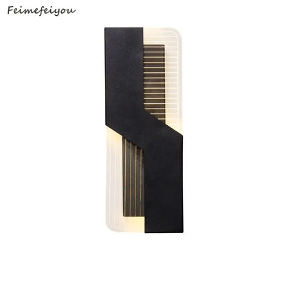 Modern geometric white led wall lamp bedroom sconce