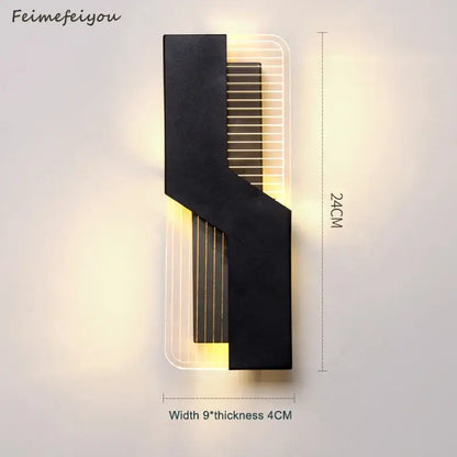 Modern geometric white led wall lamp bedroom sconce