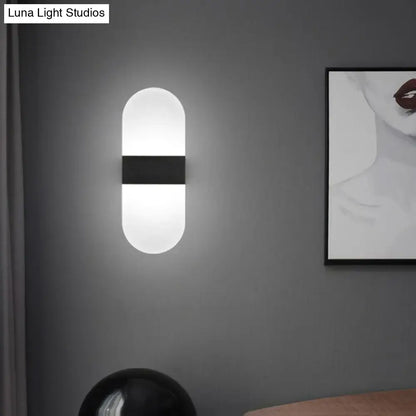 Modern geometric wood and acrylic wall sconce lamp bedroom light