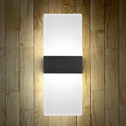Modern geometric wood and acrylic wall sconce lamp bedroom light