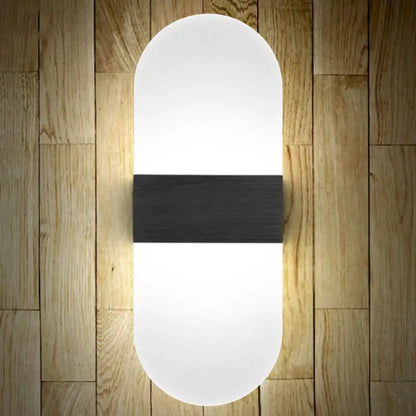 Modern geometric wood and acrylic wall sconce lamp bedroom light