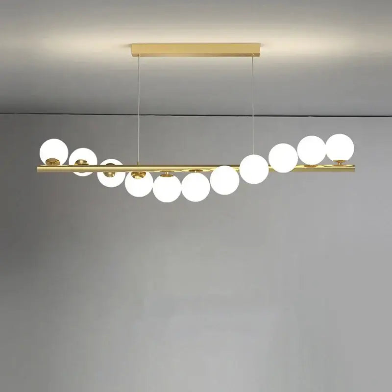 Modern glass ball gold chandelier dining room pendant light