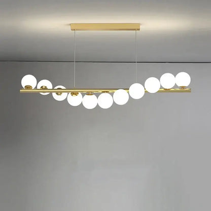 Modern glass ball gold chandelier dining room pendant light