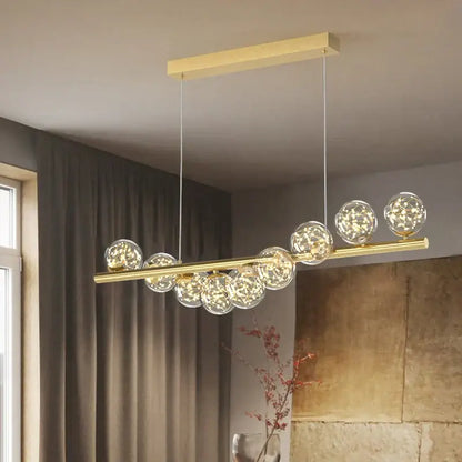 Modern glass ball gold chandelier dining room pendant light