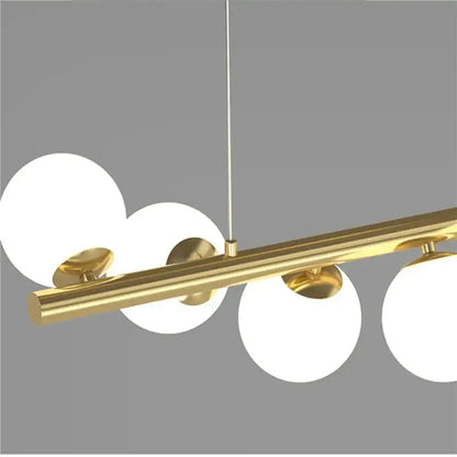 Modern glass ball gold chandelier dining room pendant light