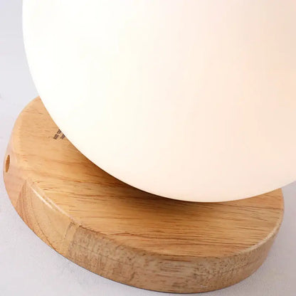Modern glass ball led ceiling lamp bedroom wood mount