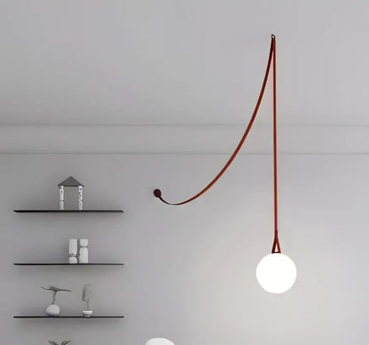 Modern glass ball led pendant light black & orange living room