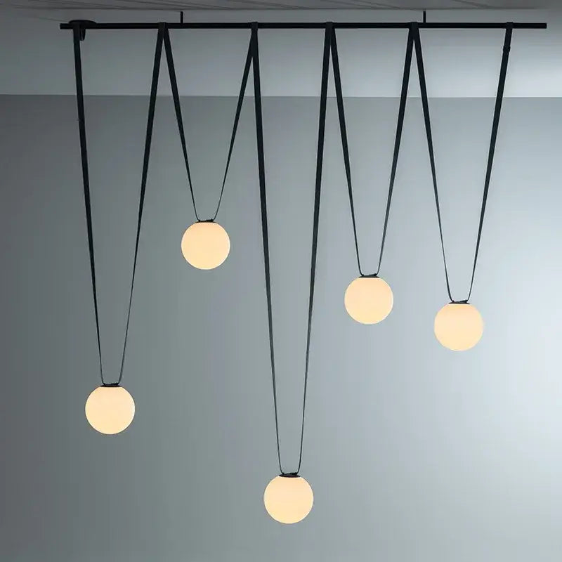 Modern glass ball led pendant light black & orange living room